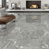Makrana Breccia Grey Polished Marble Effect Tile 1200x600x9.5mm