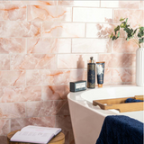 Onix Rosa Marble Effect Tile 300x100x8mm