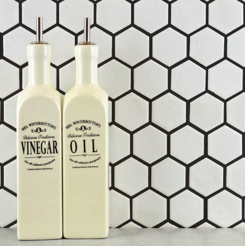 Pixel White Hexagon Matt 325x282x6mm