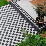 Victorian White & Black Chequer Mosaic 291x291x5mm