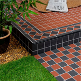 Victorian Red & Black Chequer Mosaic 291x291x5mm