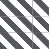 Zebra Black and White Patterned Matt Striped Tiles 223x223x11mm