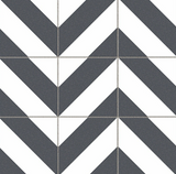 Zebra Black and White Patterned Matt Striped Tiles 223x223x11mm
