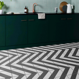 Zebra Black and White Patterned Matt Striped Tiles 223x223x11mm