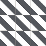 Zebra Black and White Patterned Matt Striped Tiles 223x223x11mm