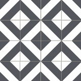 Zebra Black and White Patterned Matt Striped Tiles 223x223x11mm