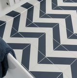 Zebra Blue and White Matt Striped Wall and Floor Tiles
