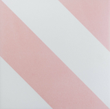 Zebra Pink and White Matt Striped Wall and Floor Tiles 223x223x11mm